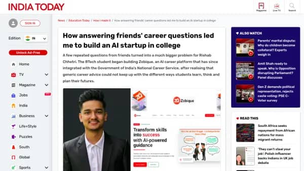 Featured in India Today